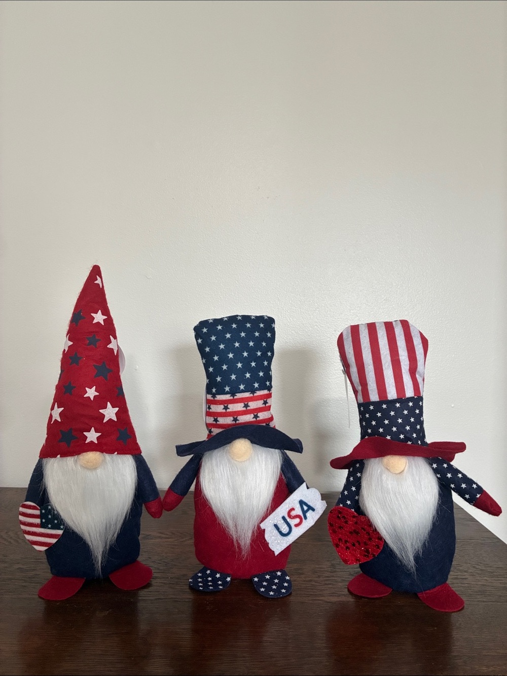 NWT- Set of 3- Patriotic Holiday Gnome Decorations 🇺🇸